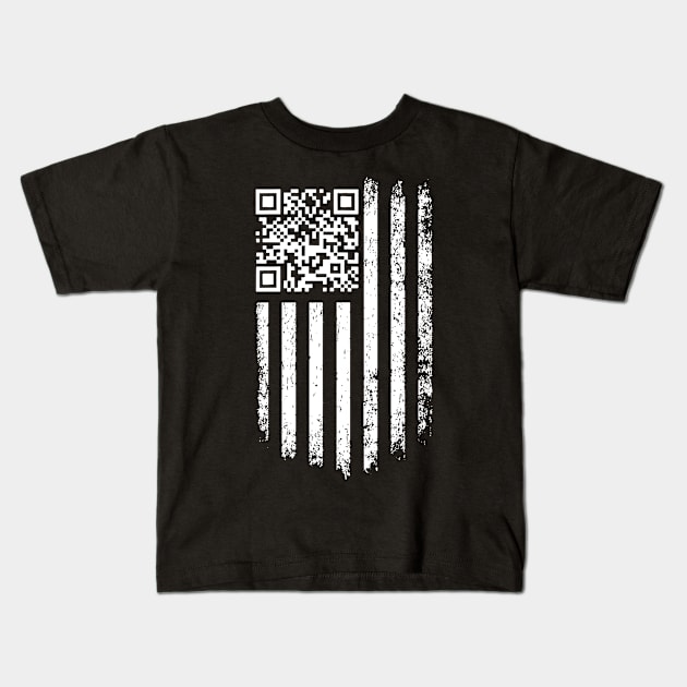 Trump Dance QR with America Flag Kids T-Shirt by rizznchill
